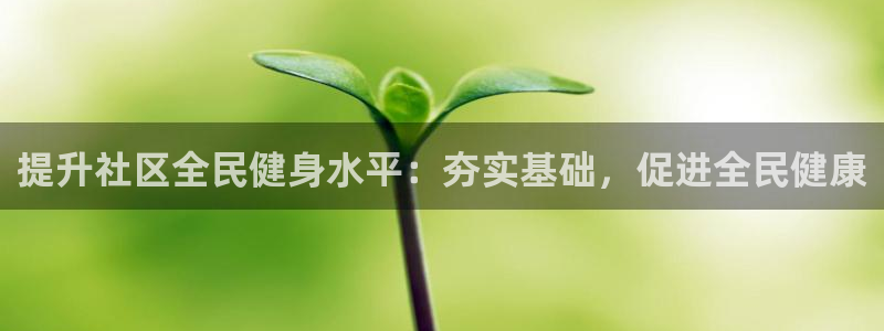 凯时旗舰厅App下载：提升社区全民健身水平：夯实基础，促